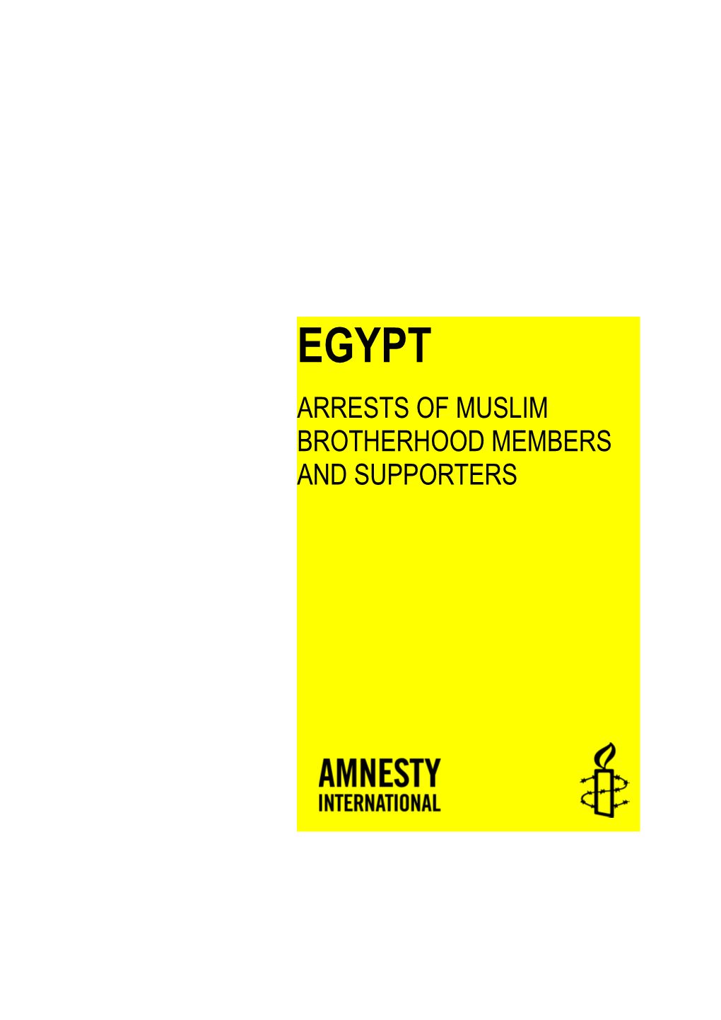 ARRESTS of MUSLIM BROTHERHOOD MEMBERS and SUPPORTERS Amnesty International Publications