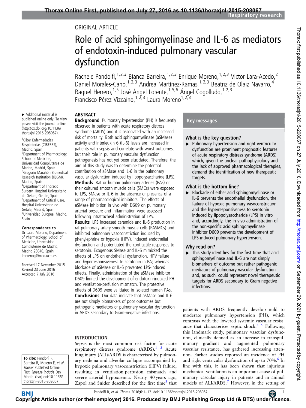 Role of Acid Sphingomyelinase and IL-6 As Mediators Of