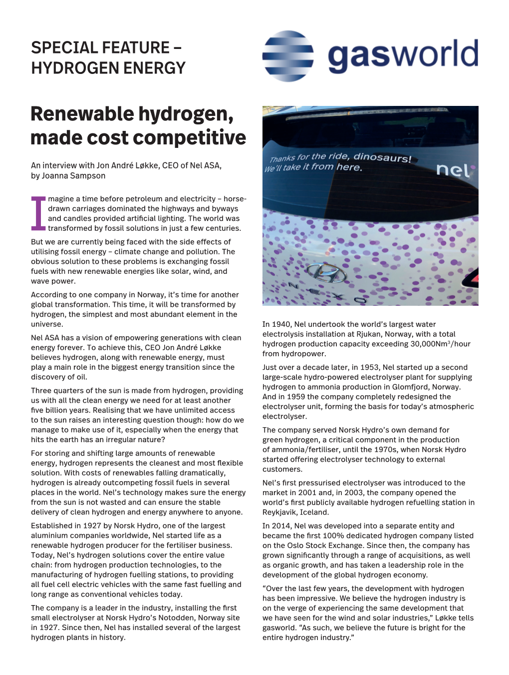 Renewable Hydrogen, Made Cost Competitive