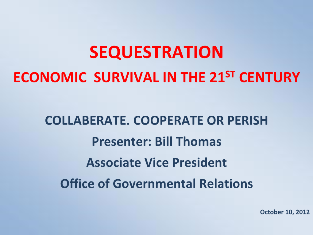 Sequestration Sequestration