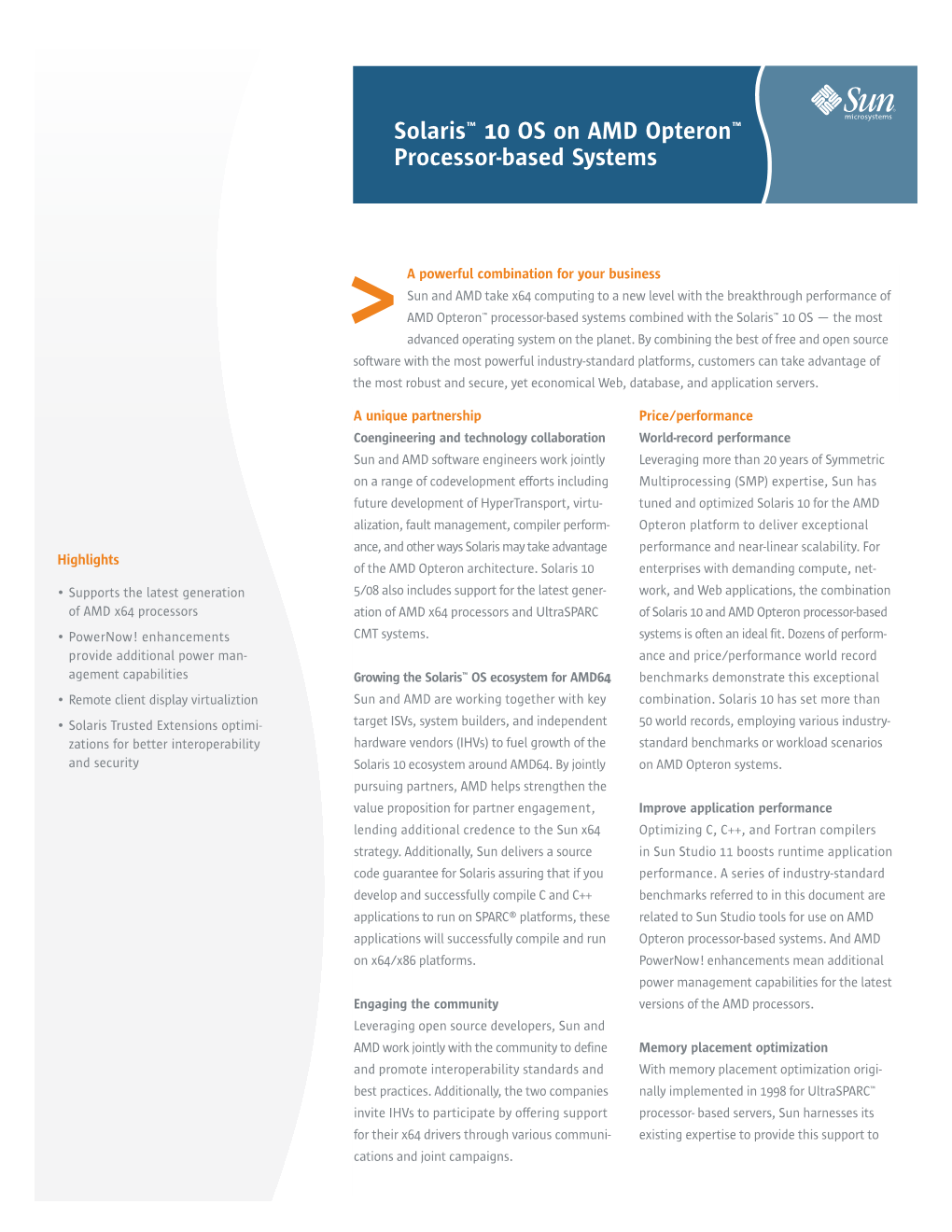 Solaris 10 OS on AMD Opteron Processor-Based Systems