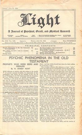 Psychic Phenomena in the Old Testament