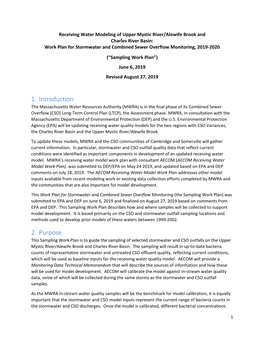 Receiving Water Modeling of Upper Mystic River/Alewife Brook