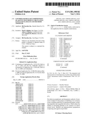 (12) United States Patent (10) Patent No.: US 9,381,198 B2 Glidden Et Al