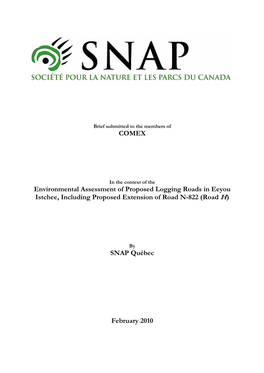 COMEX Environmental Assessment of Proposed Logging Roads in Eeyou