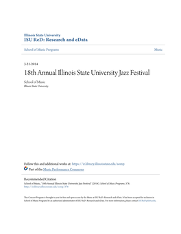 18Th Annual Illinois State University Jazz Festival School of Music Illinois State University