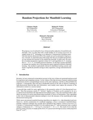 Random Projections for Manifold Learning