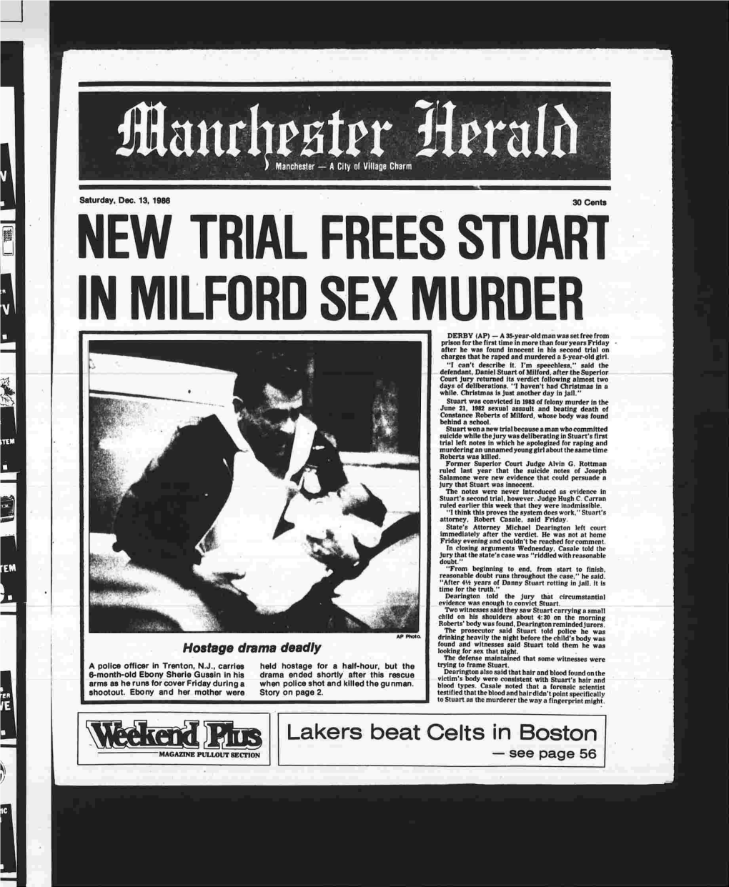New Trial Frees Stuart in Milford Sex Murder