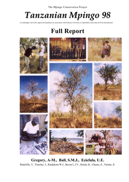 Tanzanian Mpingo '98 Full Report