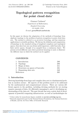 Topological Pattern Recognition for Point Cloud Data∗