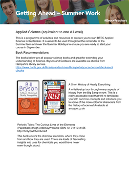 Applied Science (Equivalent to One a Level)