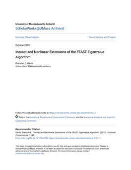 Inexact and Nonlinear Extensions of the FEAST Eigenvalue Algorithm