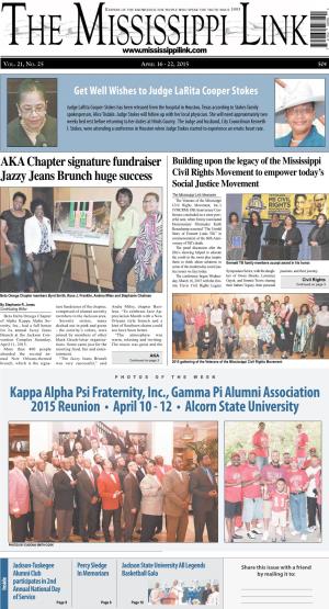 Kappa Alpha Psi Fraternity, Inc., Gamma Pi Alumni Association 2015 Reunion • April 10 - 12 • Alcorn State University