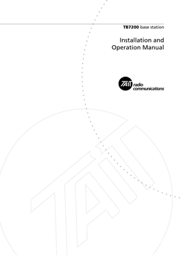 TB8100 Installation and Operation Manual