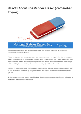 8 Facts About the Rubber Eraser (Remember Them?)