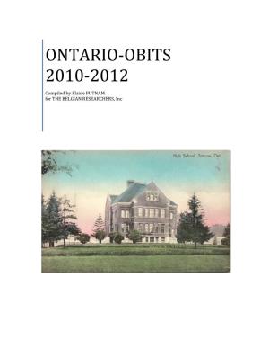 Ontario-Obits 2010-2012