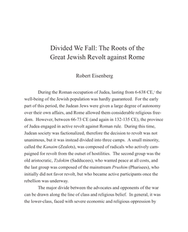 The Roots of the Great Jewish Revolt Against Rome