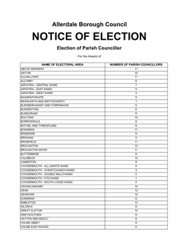 Parish Council Notice of Election