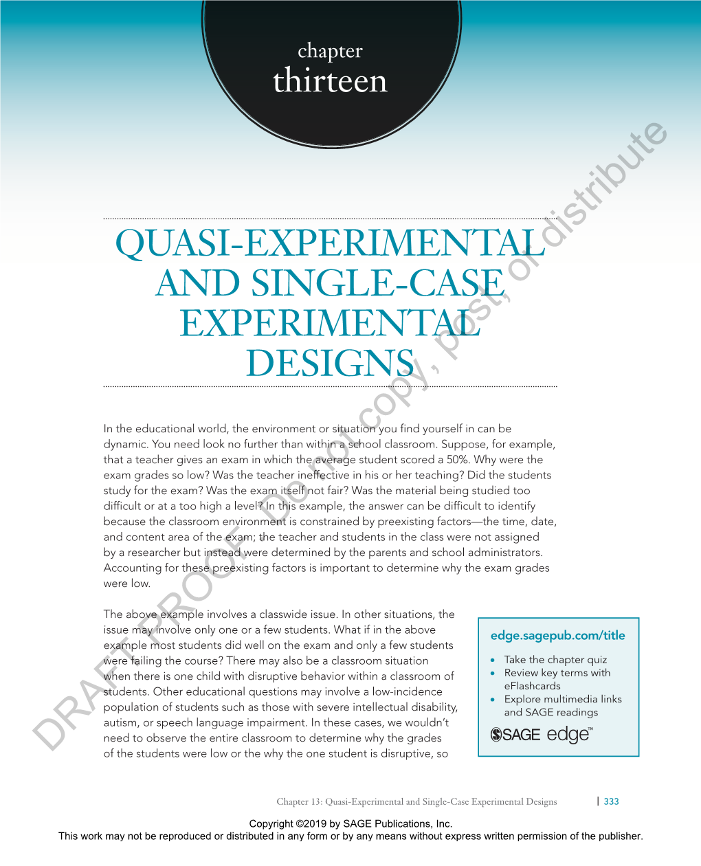 Chapter 13 Quasi-Experimental and Single-Case Designs