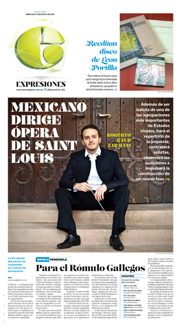 Mexicano Dirige Ópera De Saint Louis