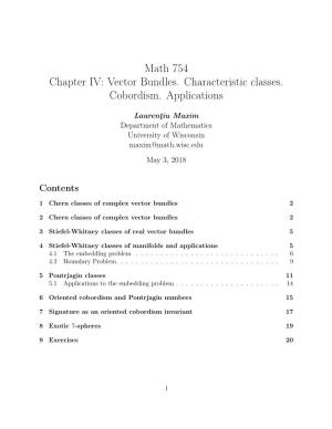 Vector Bundles. Characteristic Classes. Cobordism. Applications