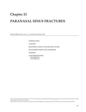 Chapter 23 PARANASAL SINUS FRACTURES