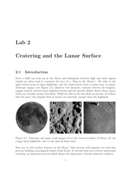 Lab 2 Cratering and the Lunar Surface
