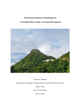 Tourism Development in Thandaung Gyi a Grounded Theory Study On