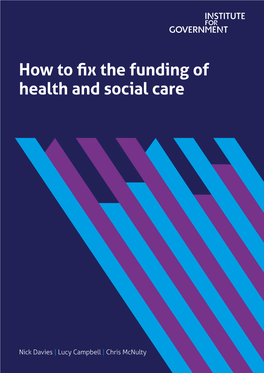 How to Fix the Funding of Health and Social Care