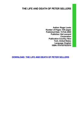 The Life and Death of Peter Sellers Download Free