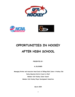 Opportunities in Hockey After High School