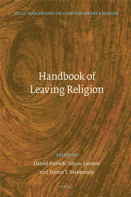 Brill Handbooks on Contemporary Religion