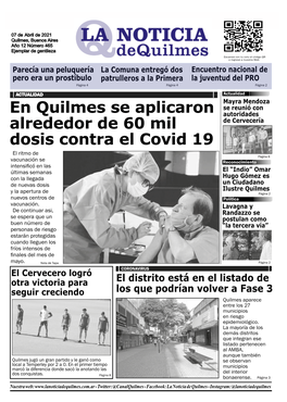 En Quilmes Se Aplicaron Alrededor De 60 Mil Dosis Contra El Covid 19