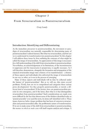 Chapter 3 from Structuralism to Poststructuralism