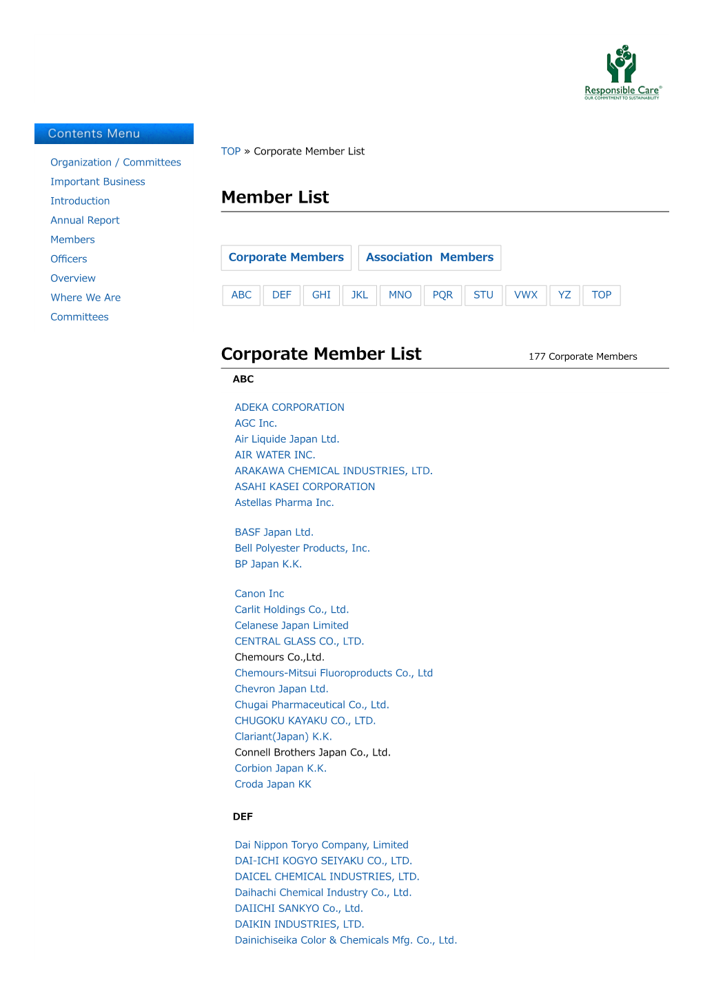 Member List Corporate Member List