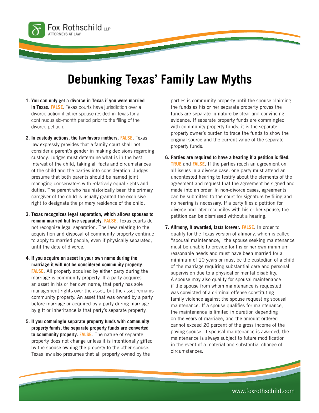 Debunking Texas' Family Law Myths