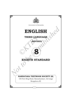 KSEEB Class 8 English Textbook Third Language