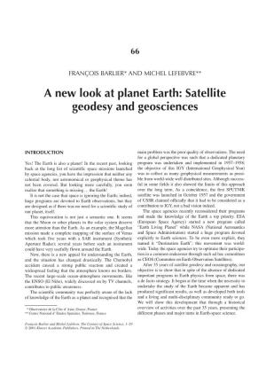 Satellite Geodesy and Geosciences