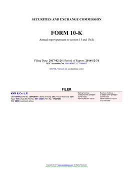 KKR & Co. L.P. Form 10-K Annual Report Filed 2017-02-24