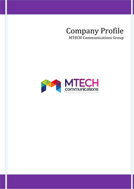 Company Profile MTECH Communications Group
