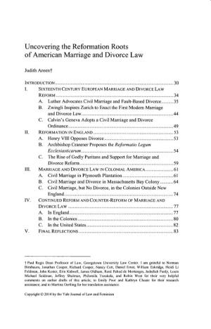 Uncovering the Reformation Roots of American Marriage and Divorce Law