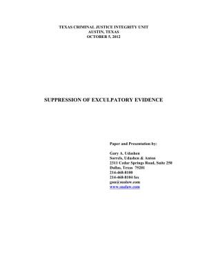 Suppression of Exculpatory Evidence