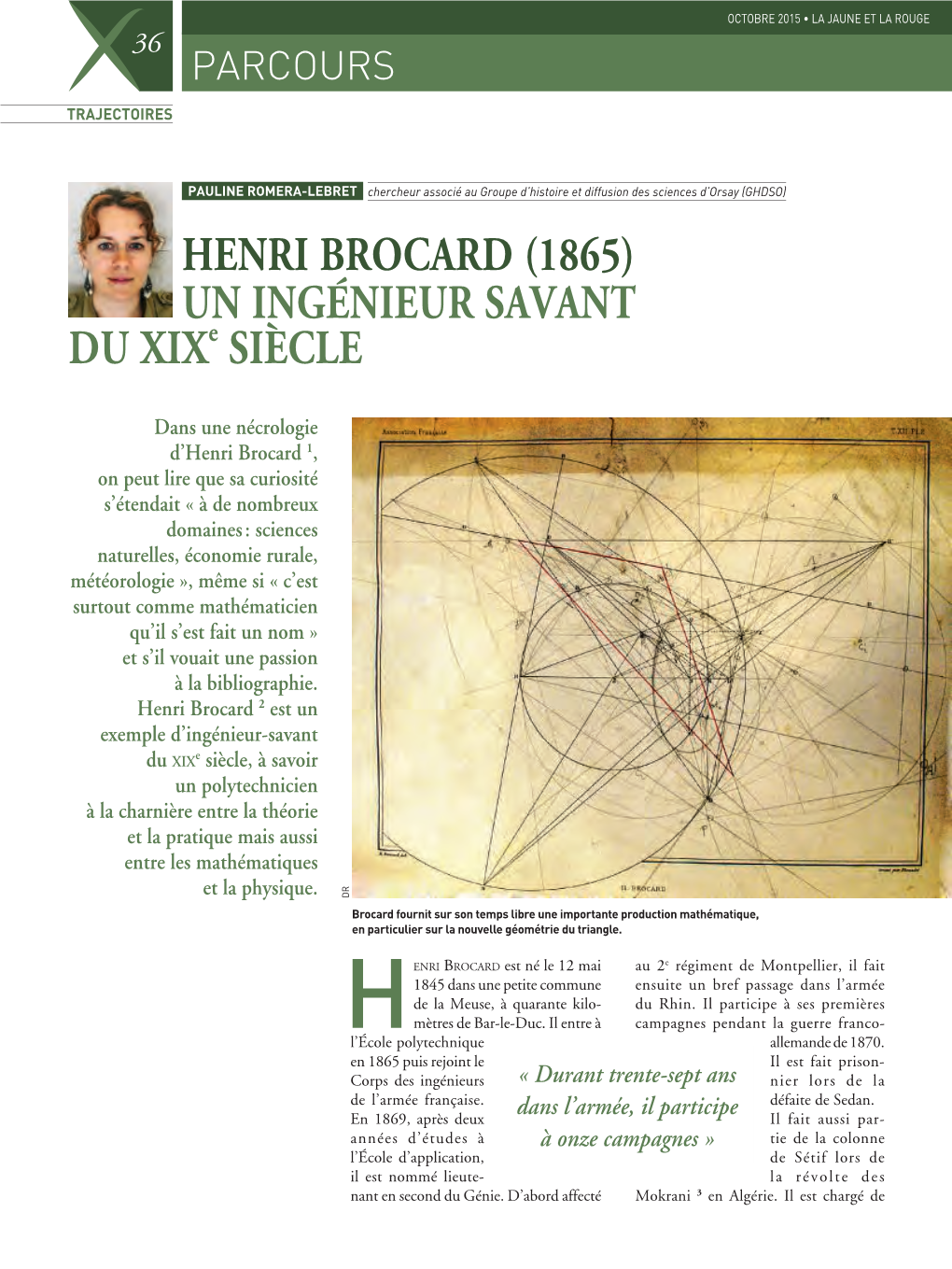 HENRI BROCARD (1865) UN INGÉNIEUR SAVANT DU Xixe SIÈCLE