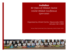 80 Years of Atheist Centre World Atheist Conference (1940-2020)