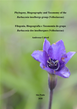 Phylogeny, Biogeography and Taxonomy of the Barbacenia Inselbergs Group (Velloziaceae)