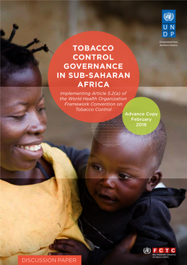 TOBACCO CONTROL GOVERNANCE in SUB-SAHARAN AFRICA Advance Copy February 2016