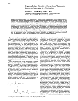 Organoselenium Chemistry. Conversion of Ketones to Enones by Selenoxide Syn Elimination