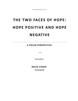 The Two Faces of Hope: Hope Positive and Hope Negative
