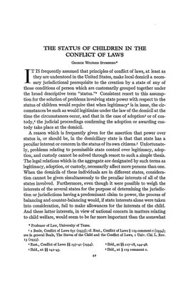 The Status of Children in the Conflict of Laws