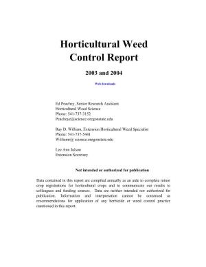 Horticultural Weed Control Report